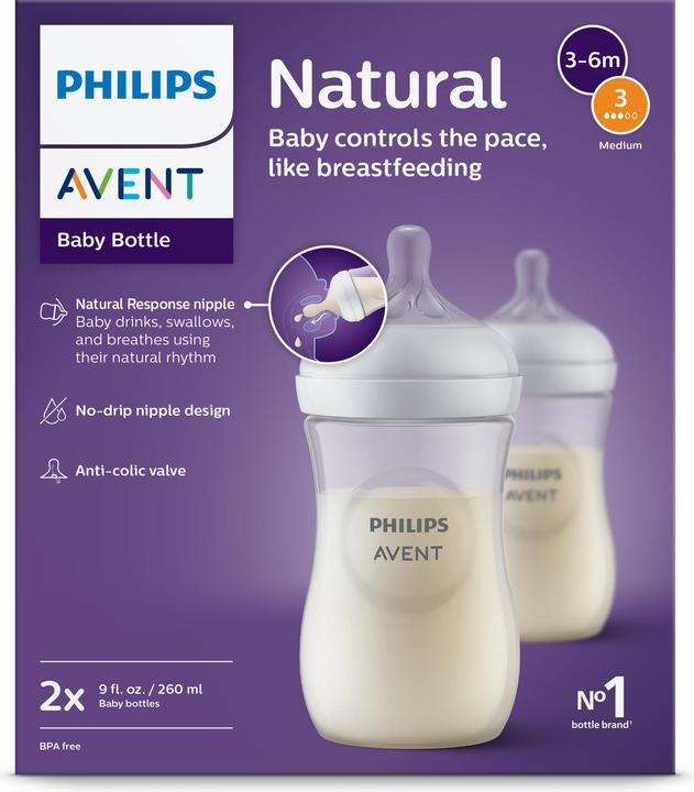 Productafbeelding Philips Avent SCY903/02 Natural Response Babyfles (260 ml)