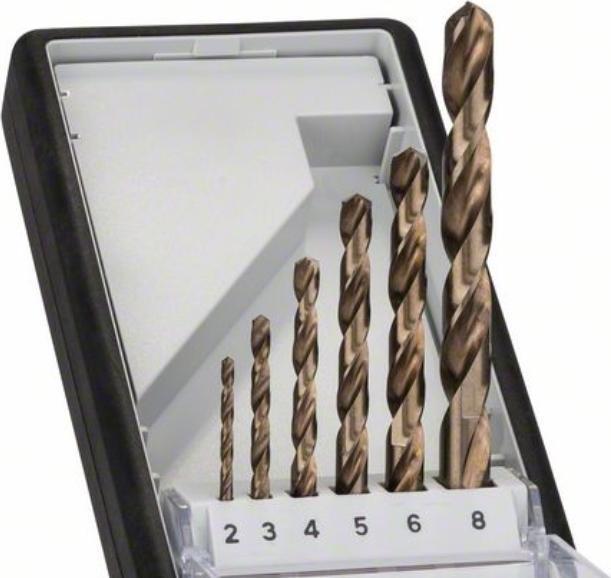 Produktbild Bosch Professional Zubehör PRO Stainless Steel HSS-Co Spiralbohrer-Set, 6-tlg. (Ø2-8mm)