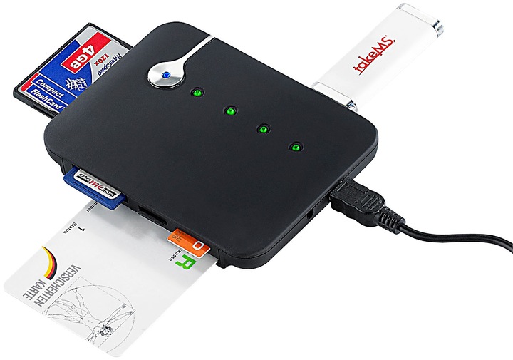 Produktbild C-enter Multi-Card- und SIM-Reader mit aktivem USB-2.0-Hub (USB 2.0)