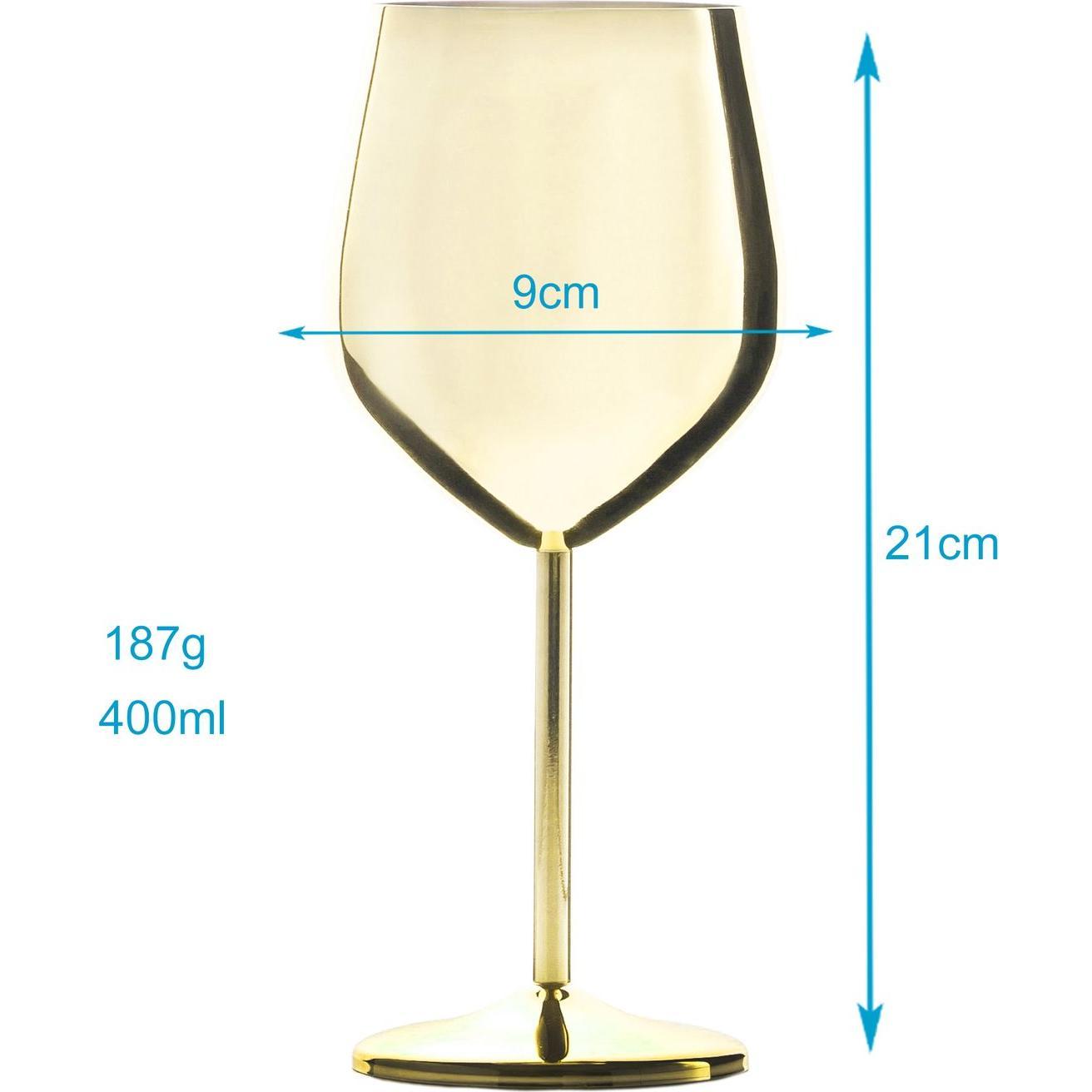 Thumbnail - Intirilife Weingläser 400 ml Bruchfest (2er-Set), Weingläser, Gold