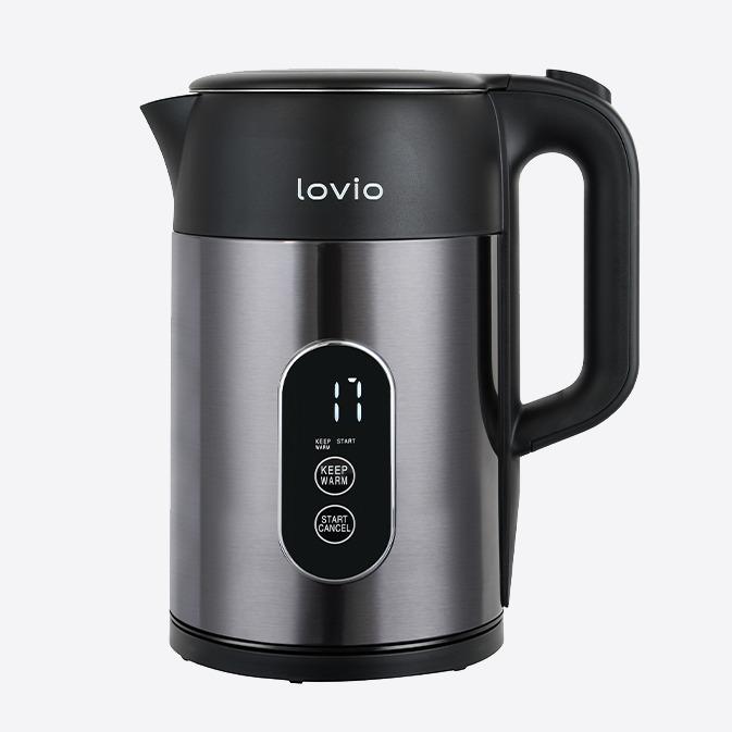 Lovio LVSEK001 Stainless Steel Electric Kettle, Wasserkocher, Schwarz