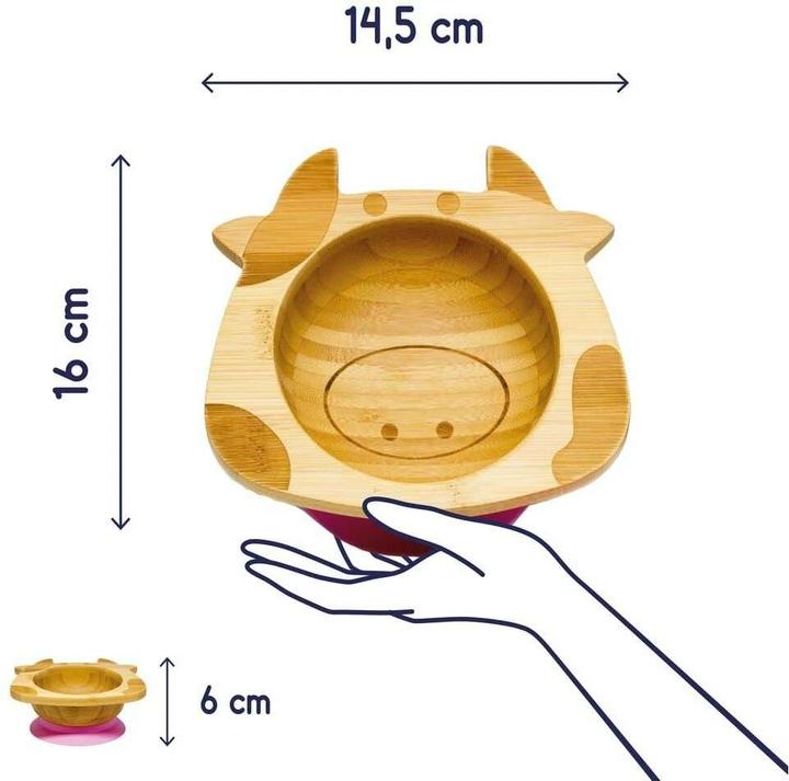 Actual product image Kleiner Fuchs Babyteller Bambus Kuh Rosa