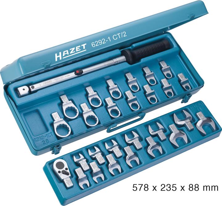 Produktbild HAZET Drehmoment-Werkzeug Satz 6292-1CT/28 ∙ Einsteck-Vierkant 14 x 18 mm ∙ 13 - 32 ∙ Anzahl Werkze… (1/2", 40 Nm, 200 Nm)