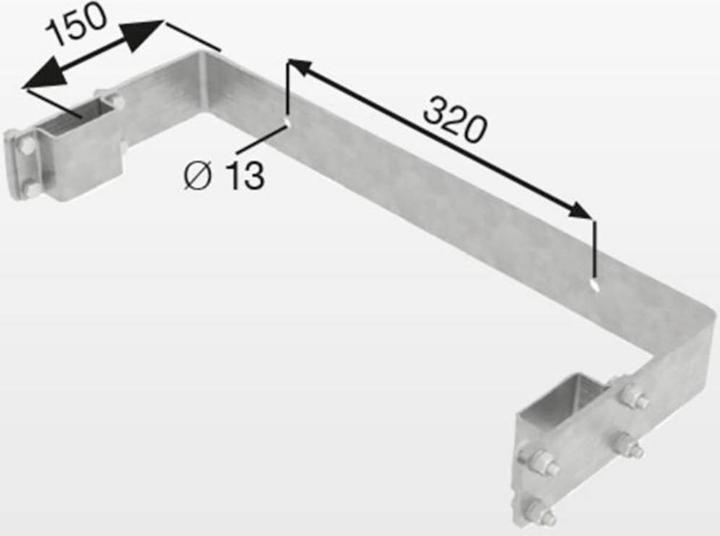 Produktbild Munk Wandhalter U-Bügel, starr Wandabstand 200 mm