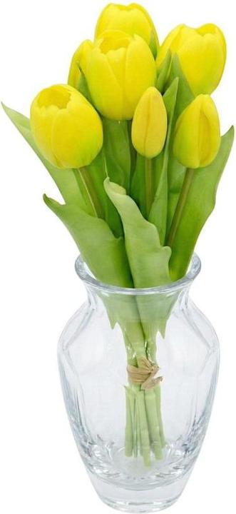 Saska Garden Bukiet 7 Tulipanów żółtych 31cm Jak żywych Dekoracja Wiosenna (31 cm)