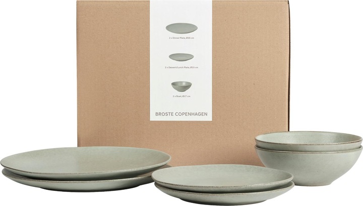 Actual product image Broste Copenhagen NORDIC MARSH crockery set for lunch for two 6 pcs (6 Piece)