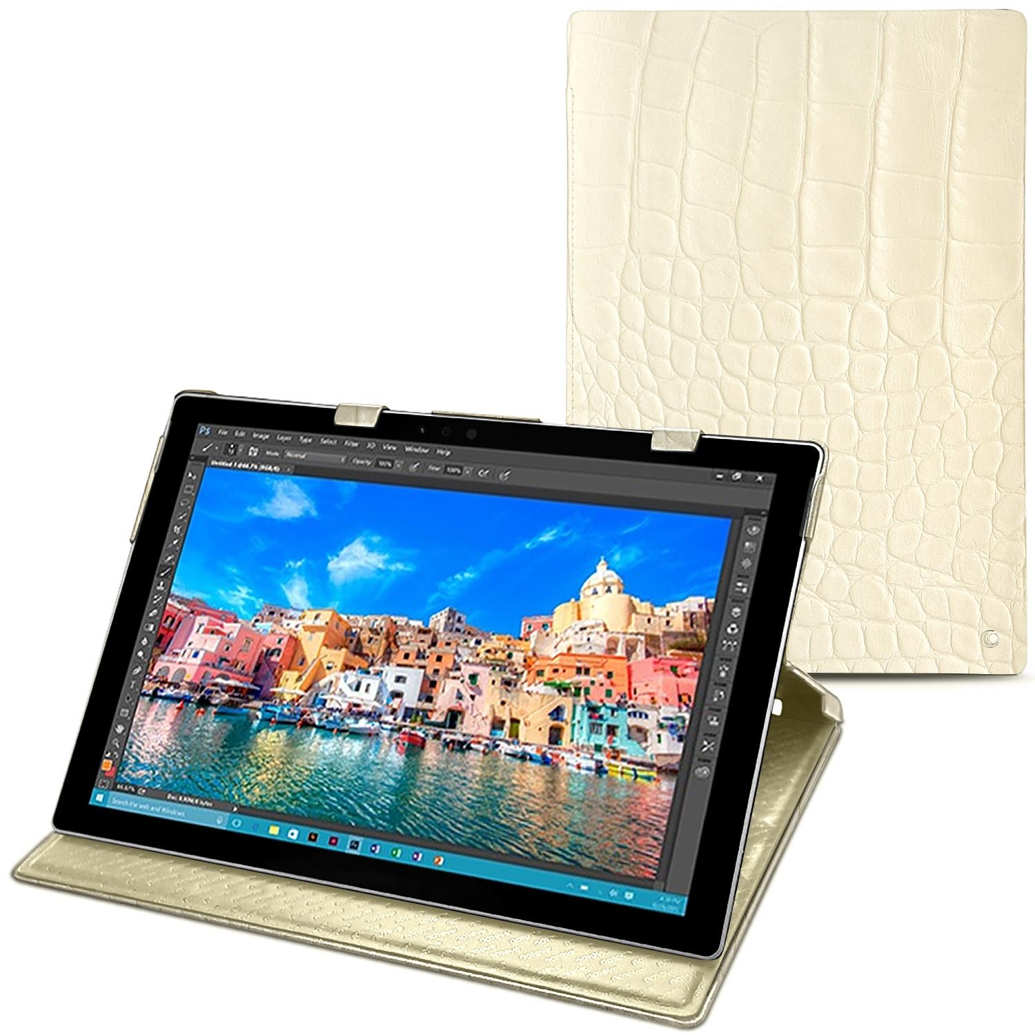 Thumbnail - Noreve Lederschutzhülle vertikal (Microsoft Surface Pro 4), Tablet Hülle, Beige