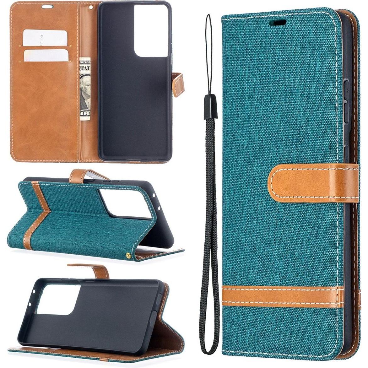 König Design Hülle Handy Schutz für Samsung Galaxy S21 Ultra Case Cover Tasche Wallet Etui (Samsung Galaxy S21 Ultra), S...