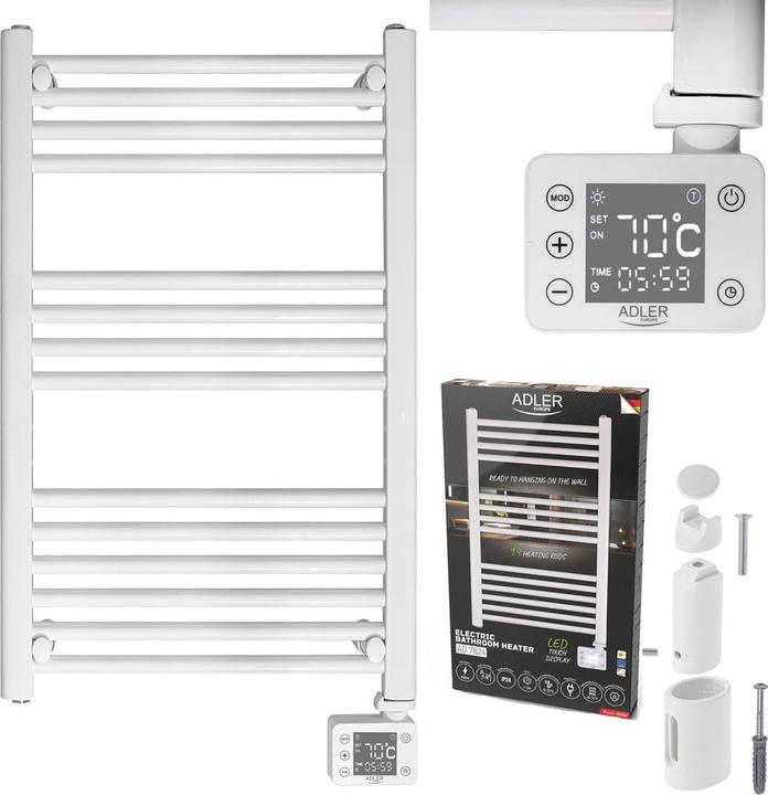 Actual product image Adler LED Electric Bathroom Radiator | AD 7824 | Radiator | 600 W | White | IP24 (600 W)