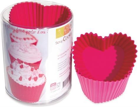 Produktbild ScrapCooking 6 Silikon Muffinformen "Herz"