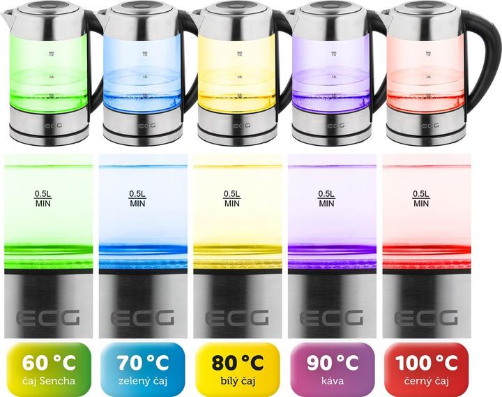 Image du produit ECG Coffee machine Colore kettle 1.7l  2200 W  Removable and washable limescale drip (1.70 l)