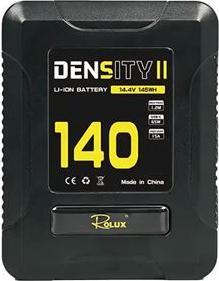 Actual product image Rolux V-Mount Akku Density II 140Wh 14,8V 10050mAh (1 pcs., 10050 mAh, Battery + charger)
