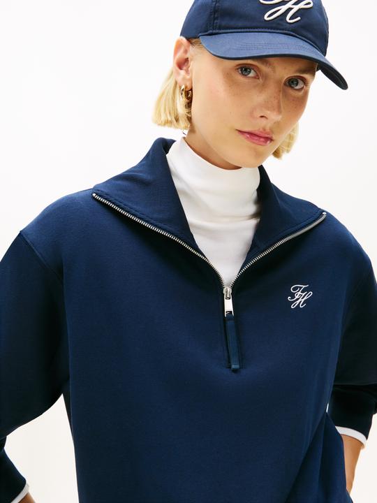 Actual product image Tommy Hilfiger TH Script Half Zip Terry Sweatshirt (XL)
