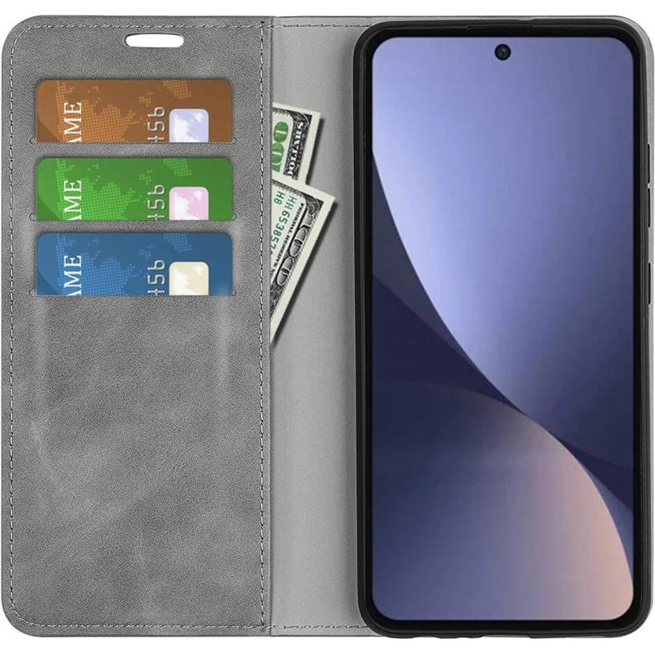 Thumbnail - Cover-Discount Xiaomi 13 - Stand Flip Case Hülle grau (Xiaomi 13), Smartphone Hülle, Grau