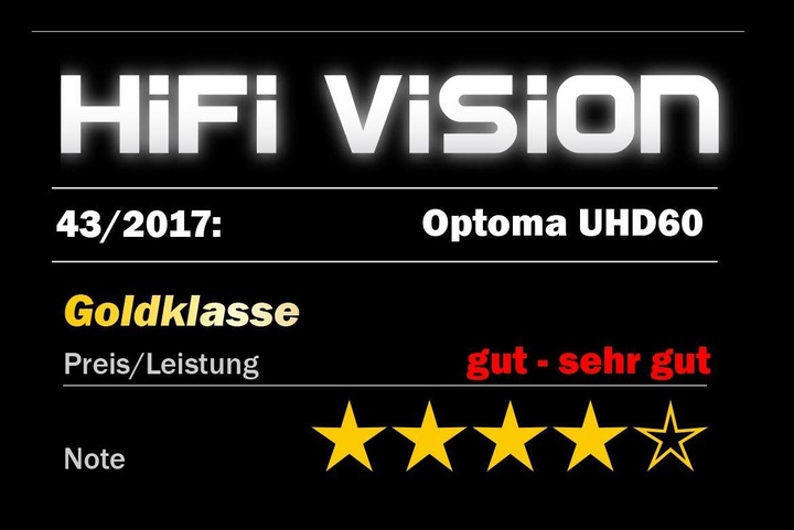 Image du produit Optoma Uhd60 (4K, 3000 lm, 1.39 - 2.22:1)