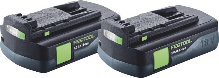 Festool Batteria 2x BP 18 Li 3,0 C Batteria 18 V 3,0 Ah / 3000 mAh Li-Ion ( 2x 577658 ) con (18 V)