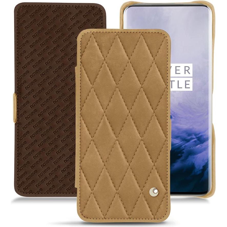 Noreve Lederschutzhülle horizontal (OnePlus 7 Pro), Smartphone Hülle, Braun