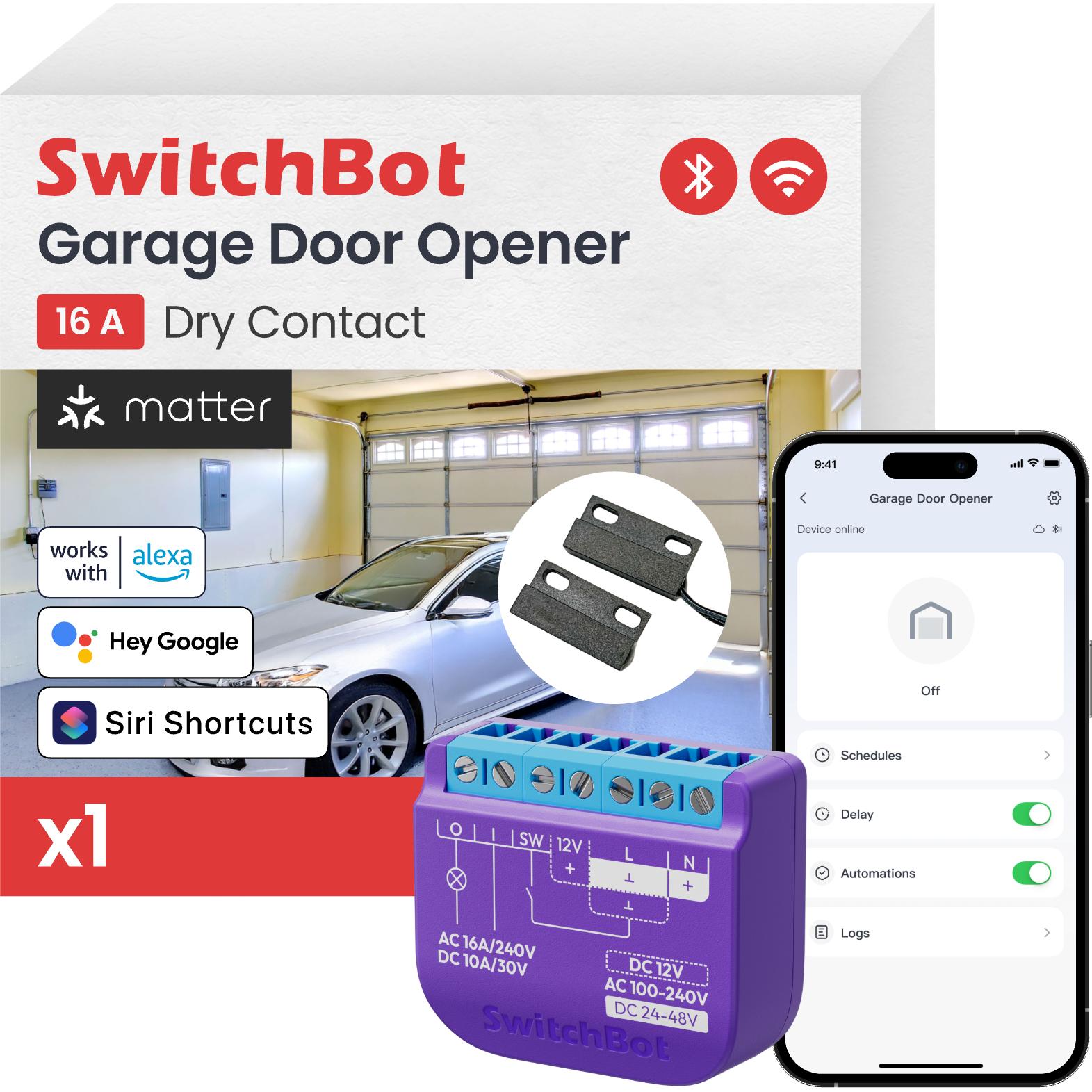 SwitchBot Garage Door Opener, Smart Home Hub