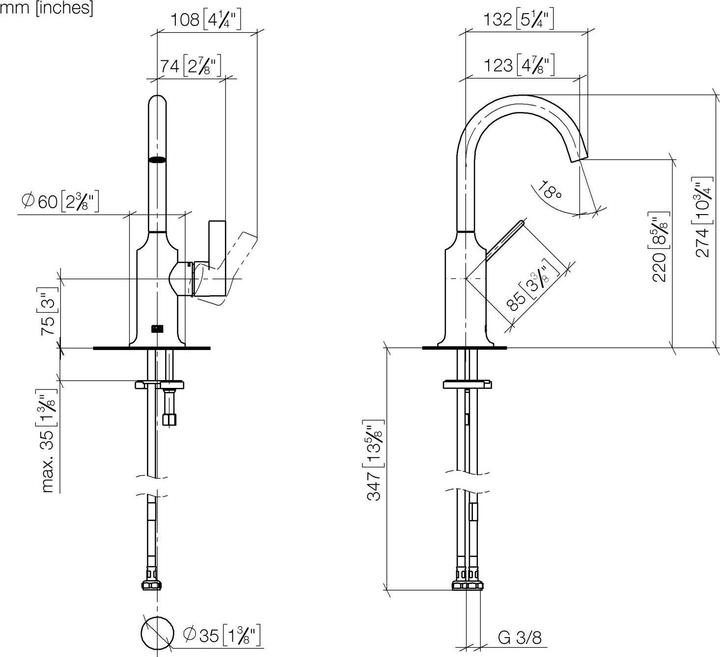 Produktbild Dornbracht VAIA Waschtisch-Einhandbatterie ohne Ablaufgarnitur, Ausladung 123 mm, 33525809