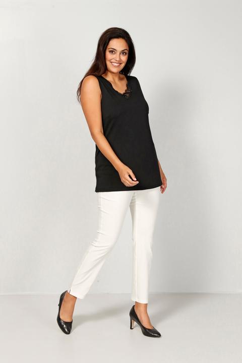 Immagine prodotto Meyermode Top, figurfreundlich, V-Ausschnitt, Spitze, Pailletten (40)