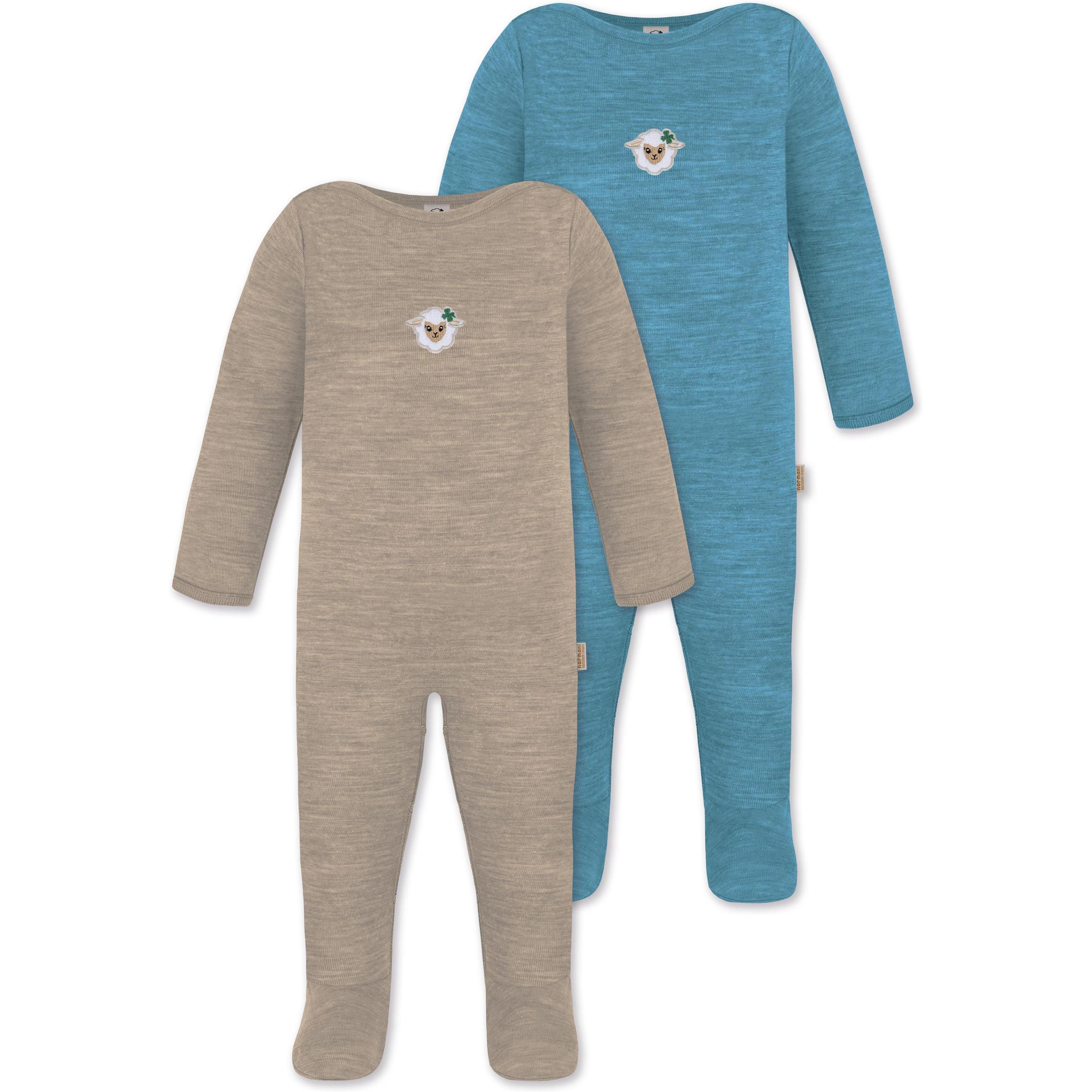 Thumbnail - Normani, Herren, Strampler, 2er Pack MERINO Baby Merino Strampler „Levin" - 9413, Beige, (68)