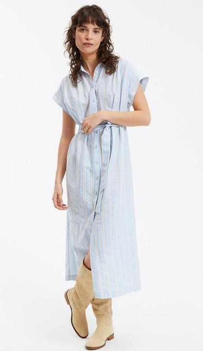 Produktbild La Redoute Collections Gestreiftes langes Hemdblusenkleid (M)