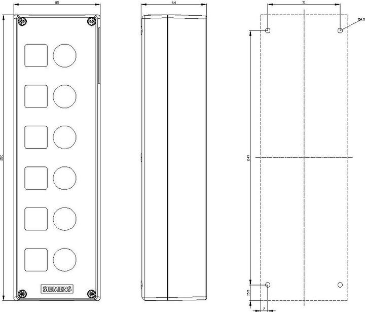Produktbild Siemens Enclosure for command devices, 22mm