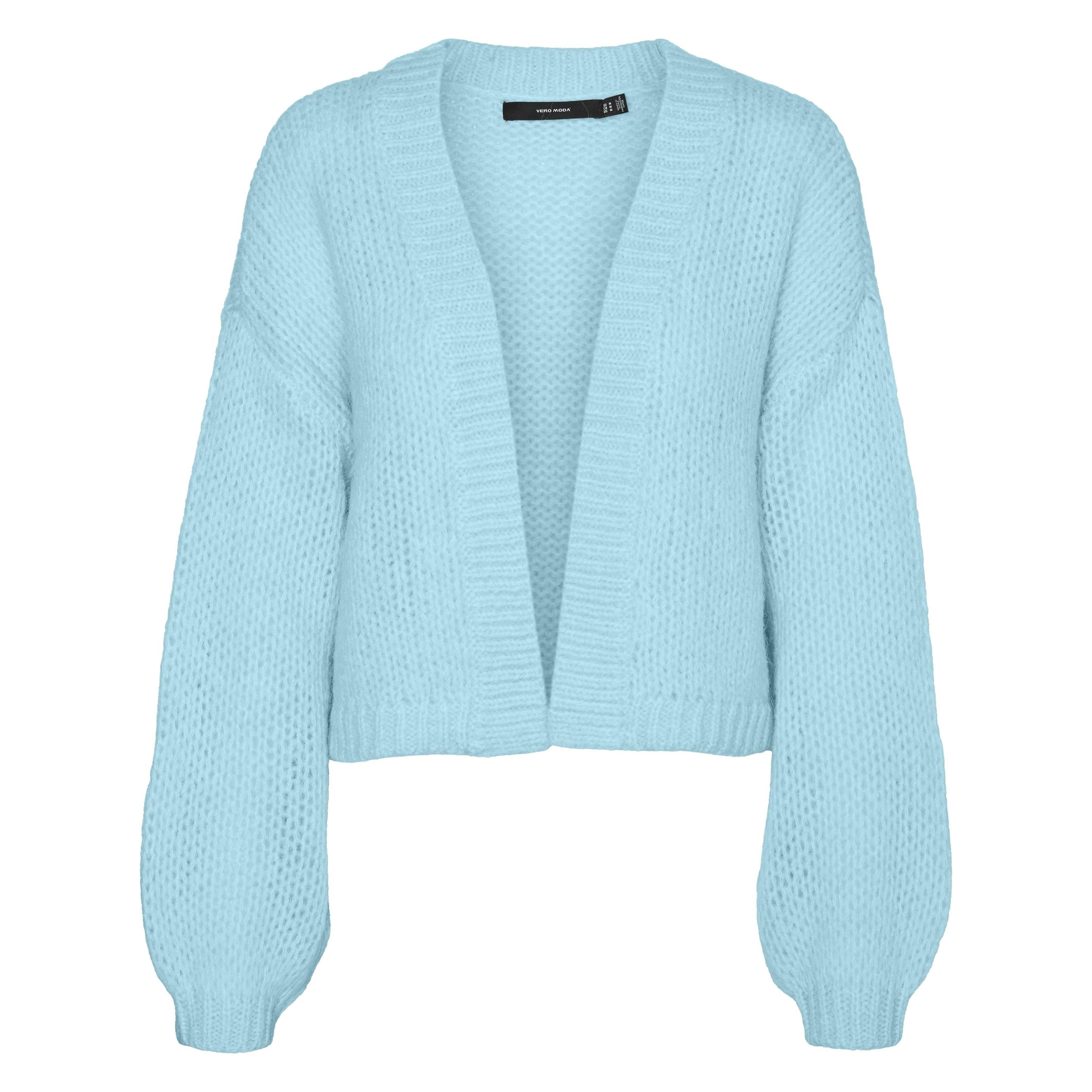 Vero Moda, Damen, Pullover, V-Ausschnitt Ballonärmel Strickjacke, Rosa, (L)