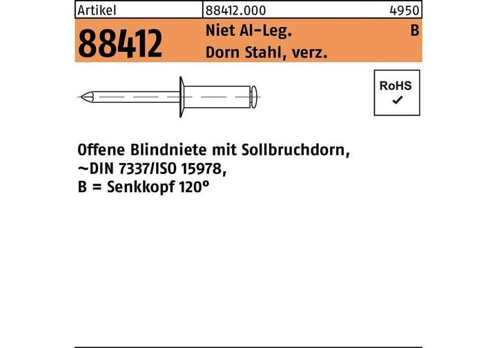 Immagine prodotto Rivetto POP R 88412 testa svasata