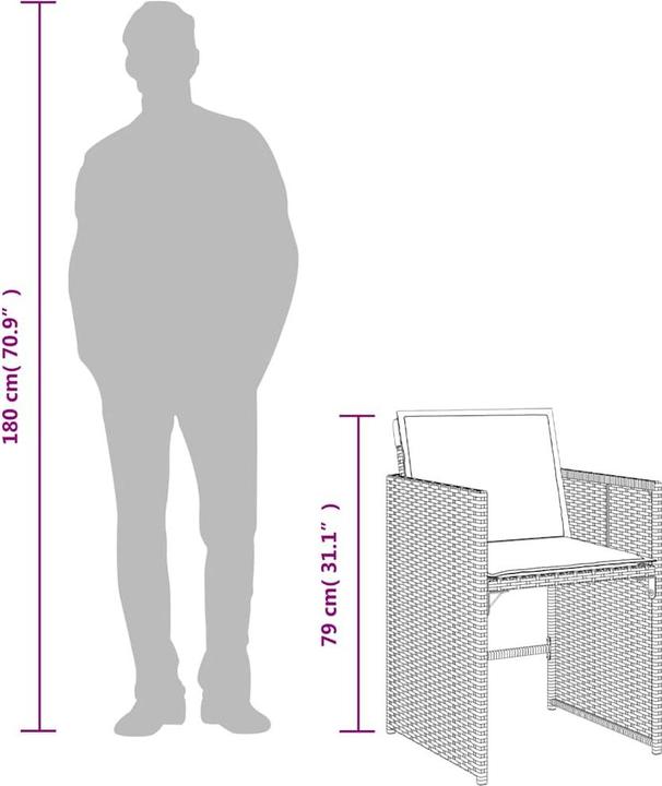 Actual product image vidaXL Garten Essgruppe (106 cm)