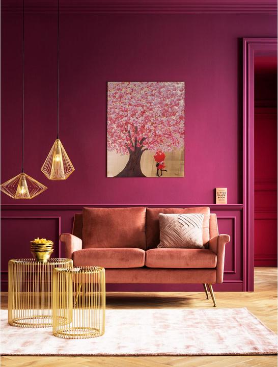 Image du produit Kare Design Tableau Touched Flower Couple doré-fuchsia 100x80 (80 x 100 cm)