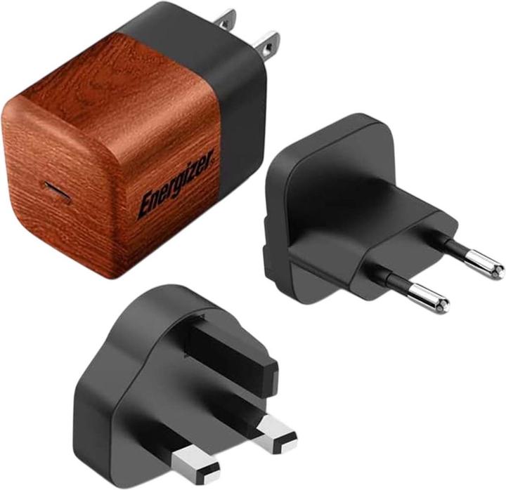 Produktbild Energizer Power-Delivery Ladegerät – 20 W – EU/UK/US, Holzlook (20 W)