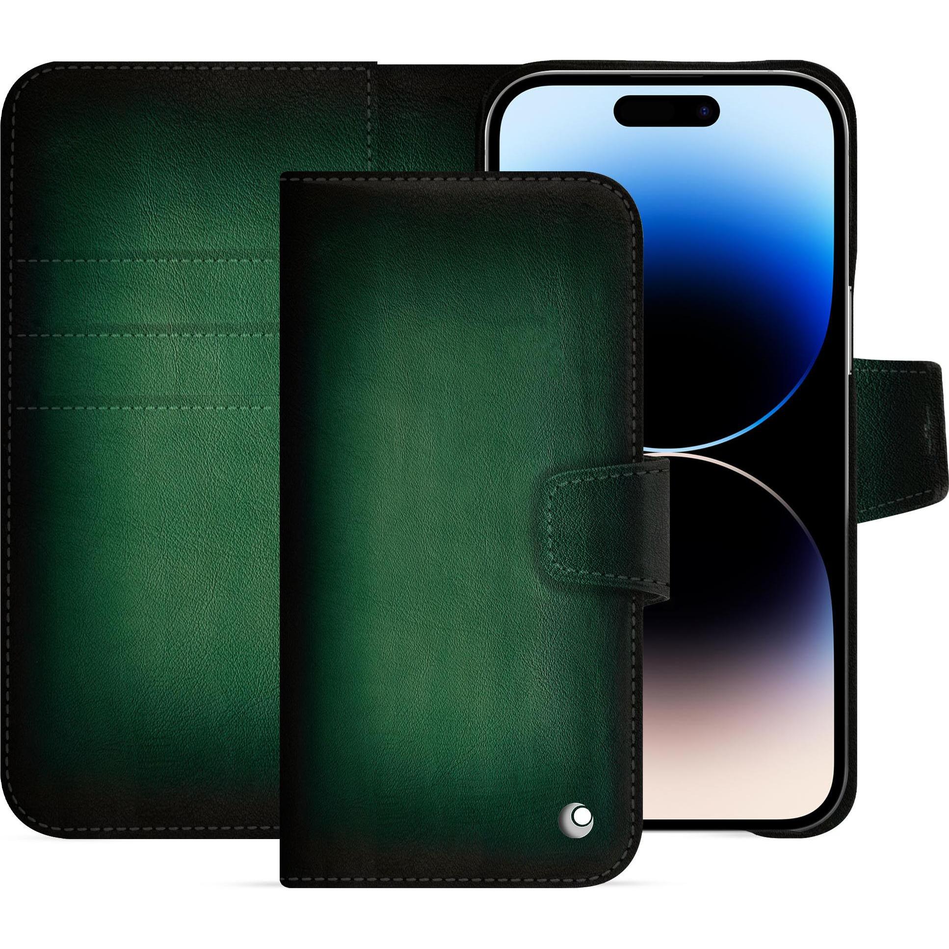 Noreve Lederschutzhülle Apple iPhone 15 Pro Max (Apple iPhone 15 Pro Max), Smartphone Hülle, Grün