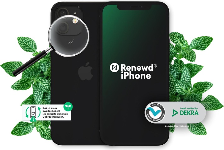 Actual product image Renewd iPhone 12 Mini (64 GB, Black, 5.40", 12 Mpx, SIM + eSIM, A / Like new)