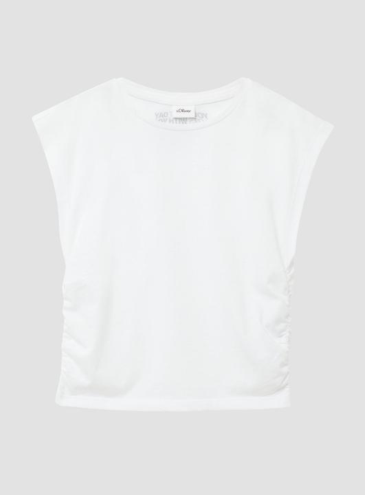 Produktbild S.Oliver T-Shirt Jersey-Shirt im V-Shape mit Raffung und Printdetail (158, 164)