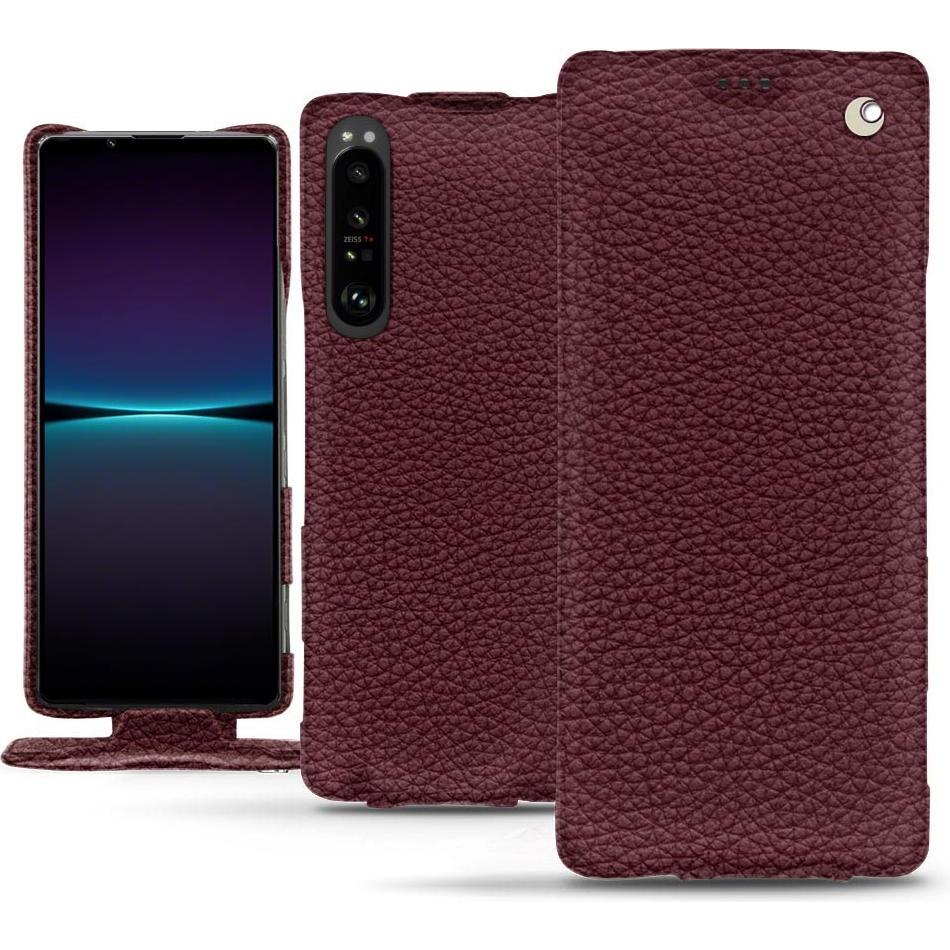 Noreve Lederschutzhülle vertikal (Sony Xperia 1 IV), Smartphone Hülle, Violett