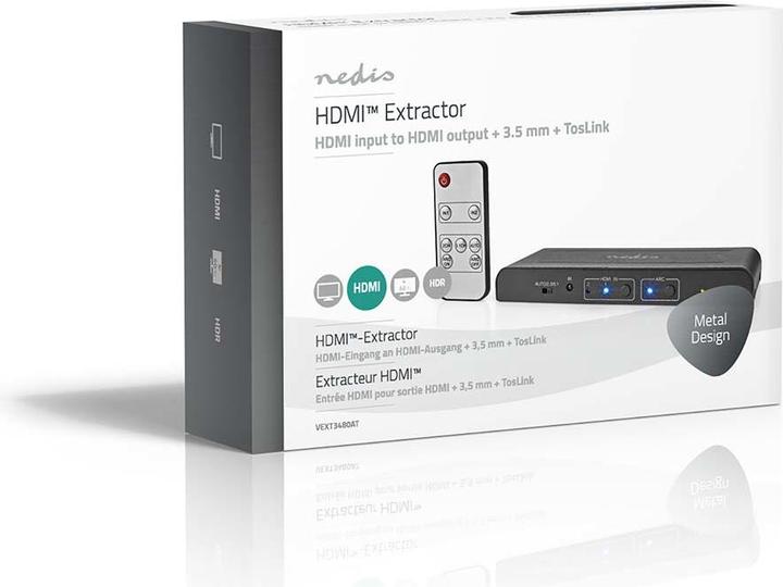 Actual product image Nedis HDMI ™ Extractor | HDMI™ input | TosLink socket / 2x HDMI™ output / 2x RCA / 3.5 mm | Maxim