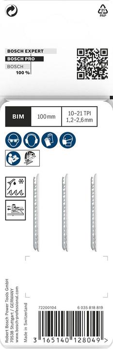 Productafbeelding Bosch Professional Zubehör Decoupeerzaagblad T 123 X, Progre