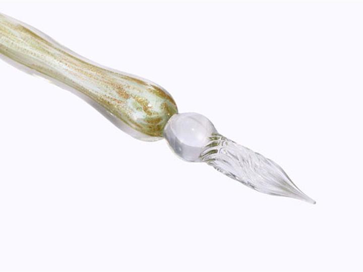 Image du produit Guitar Porte-plume Plume en verre 17cm (Or, 1 x)