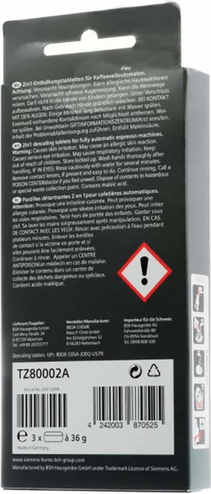 Image du produit Siemens Pastilles de détartrage TZ80002A