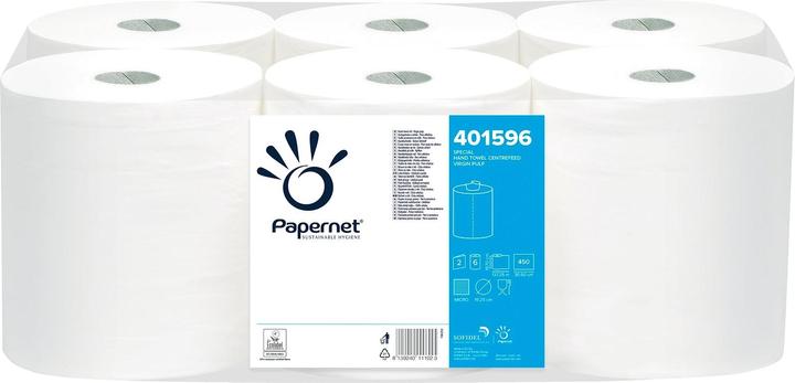 Produktbild Papernet 401596 Papierhandtuch 450 Blatt 37,25 m Zellulose Weiss (6 x)