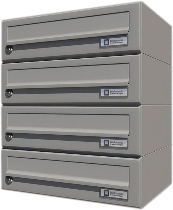 Produktbild Junie JU Hausbrieffachanlage 4-teilig, 375 x 440 x 280 mm, Stahl grau RAL 9007