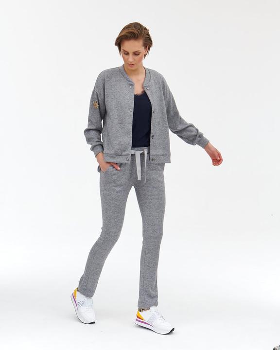 Actual product image Larime Bomber Jacket with Suede Trim and Wool (42)