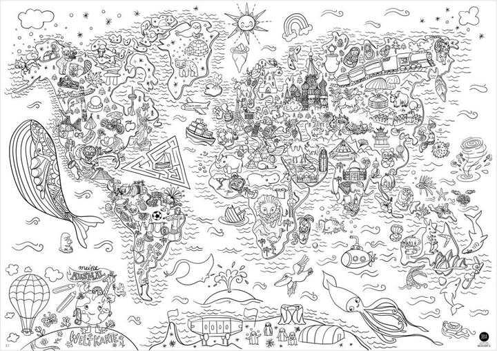 Produktbild Jeka mal mich bunt Ausmal-Tischdecke aus Papier “Weltkarte"