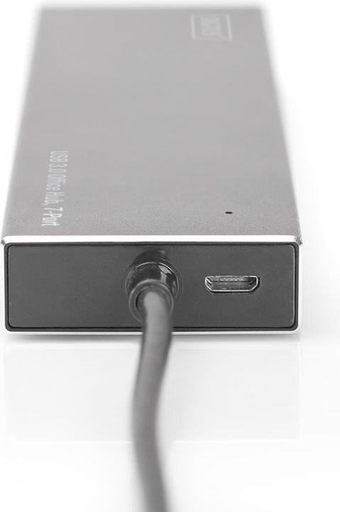 Actual product image Digitus Hub 7-port USB 3.0 SuperSpeed, Power Supply, HQ aluminium (USB-A, 7 ports)