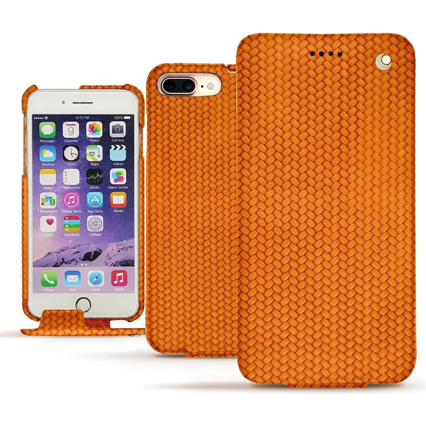 Noreve Lederschutzhülle vertikal (Apple iPhone 7 Plus), Smartphone Hülle, Braun