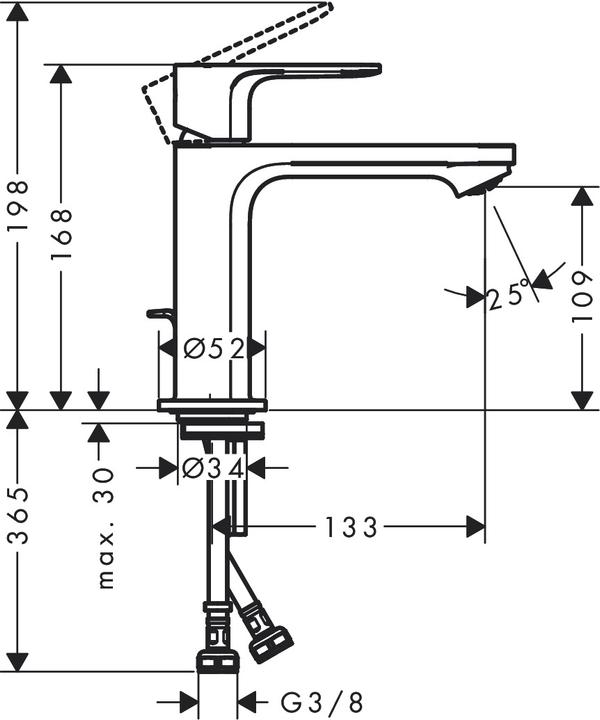Image du produit hansgrohe Rebris E Einhebel-Waschtischarmatur 110 CoolStart mit Zugstangen-Ablaufgarnitur