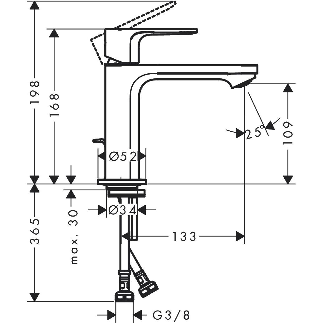 Thumbnail - hansgrohe, Badarmatur, Rebris E Einhebel-Waschtischarmatur 110 CoolStart mit Metall Zugstangen-Ablaufgarnitur