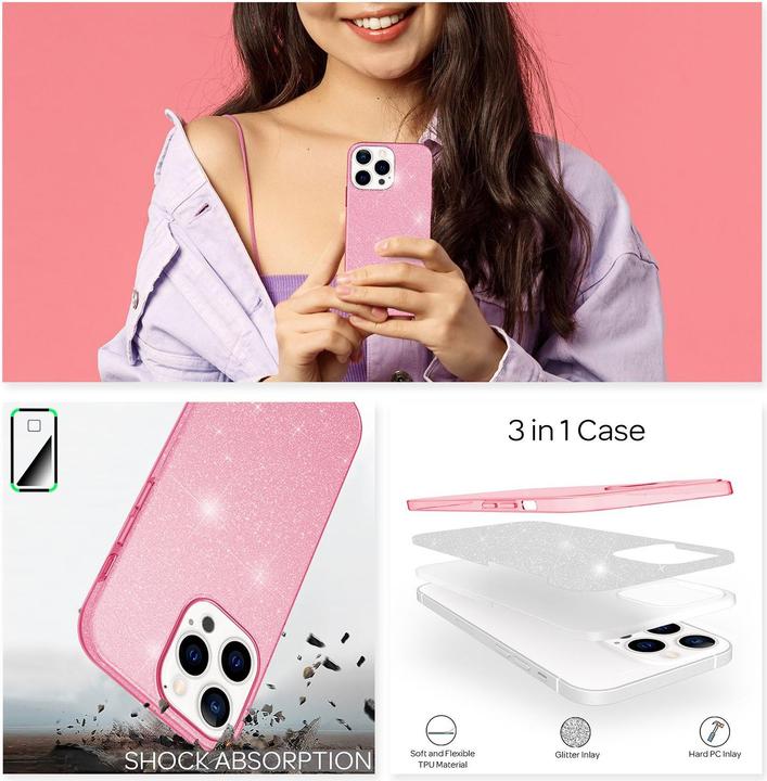 Produktbild Nalia Glitzer Handyhülle (Apple iPhone 13 Pro)