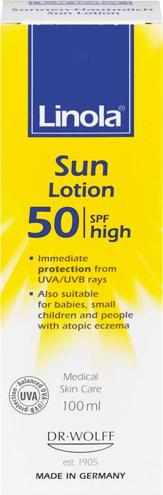 Produktbild Dr. Wolff Linola Sonnen-Hautmilch LSF 50, 100 ml Lotion (Sonnencreme, SPF 50, 100 ml)